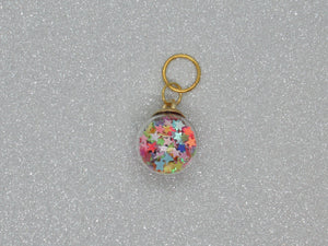 Rainbow Star filled Bauble Stitch Marker / Progress Keeper