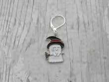 Load image into Gallery viewer, Ghost with a Witches Hat Stitch Marker / Progress Keeper