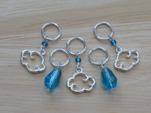 Load image into Gallery viewer, Clouds and Raindrops Stitch Marker / Progress Keeper set