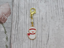 Load image into Gallery viewer, Snowman in a scarf Stitch Marker / Progress Keeper