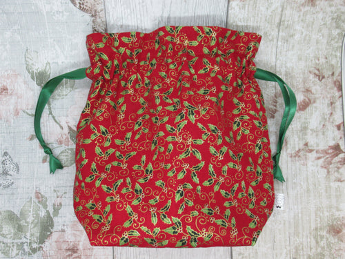 Christmas Red Holly Project Bag