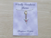 Load image into Gallery viewer, Pink Fairy Stitch Marker / Progress Keeper