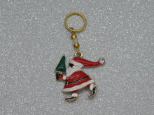 Load image into Gallery viewer, Santa and Tree Stitch Marker / Progress Keeper