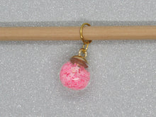 Load image into Gallery viewer, Pink Star filled Bauble Stitch Marker / Progress Keeper