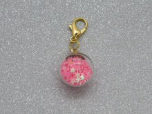 Load image into Gallery viewer, Pink Star filled Bauble Stitch Marker / Progress Keeper
