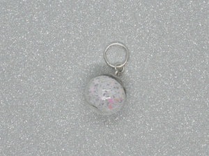 Silver and White Star filled Bauble Stitch Marker / Progress Keeper